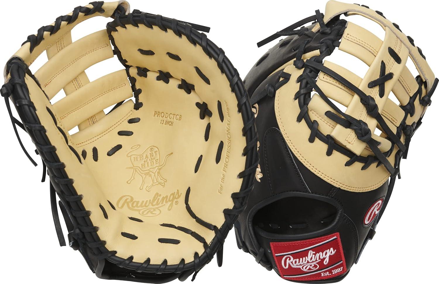 imageRawlings Heart of The Hide Baseball Glove Traditional Breakin Sizes 1125 1275 Multiple StylesCamel Black Single Post Double Bar Web