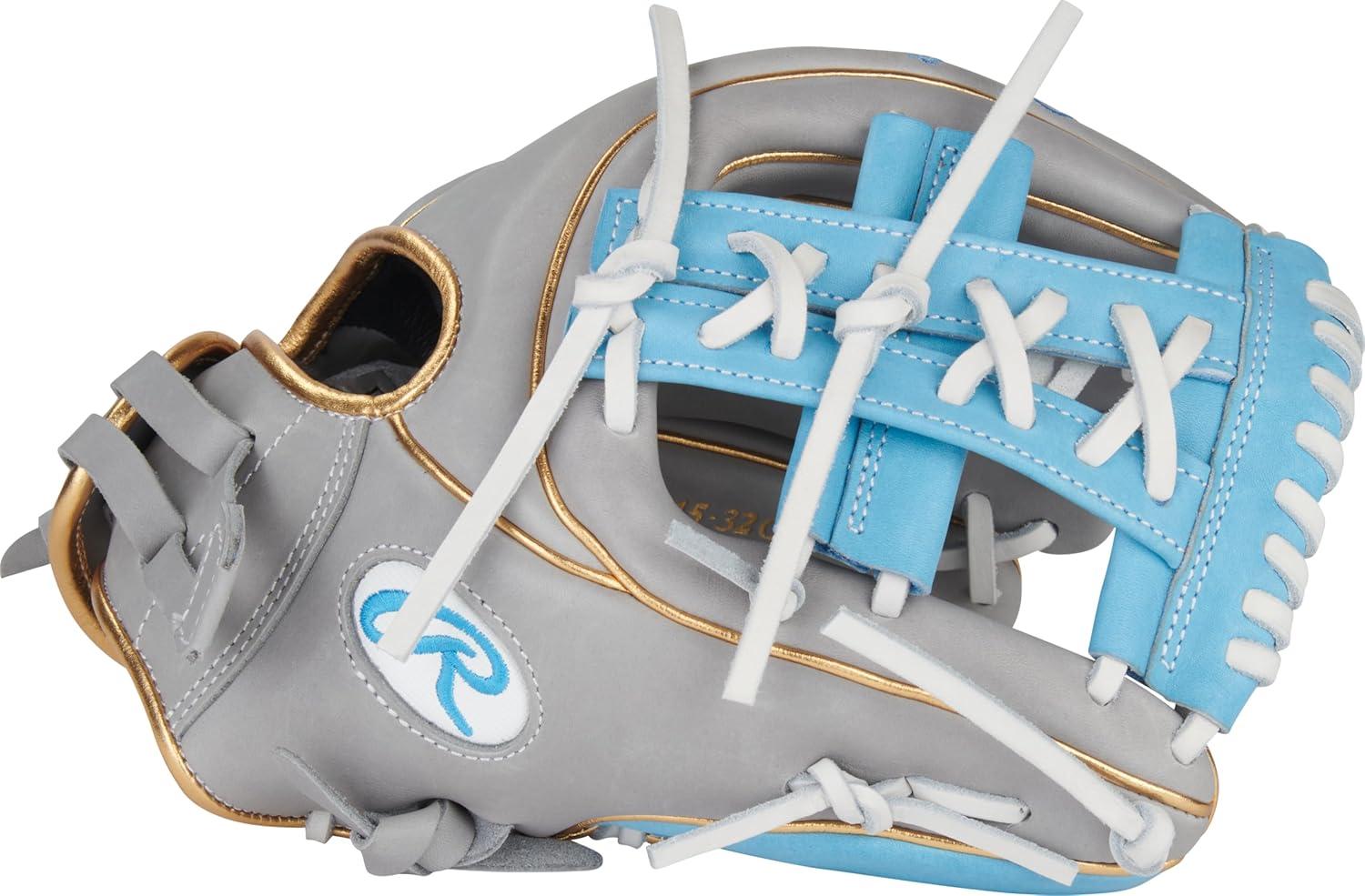 imageRawlings Liberty Advanced Fastpitch Softball Glove Sizes 1175 1325 Multiple StylesGrey Columbia Blue Split Single Post Web