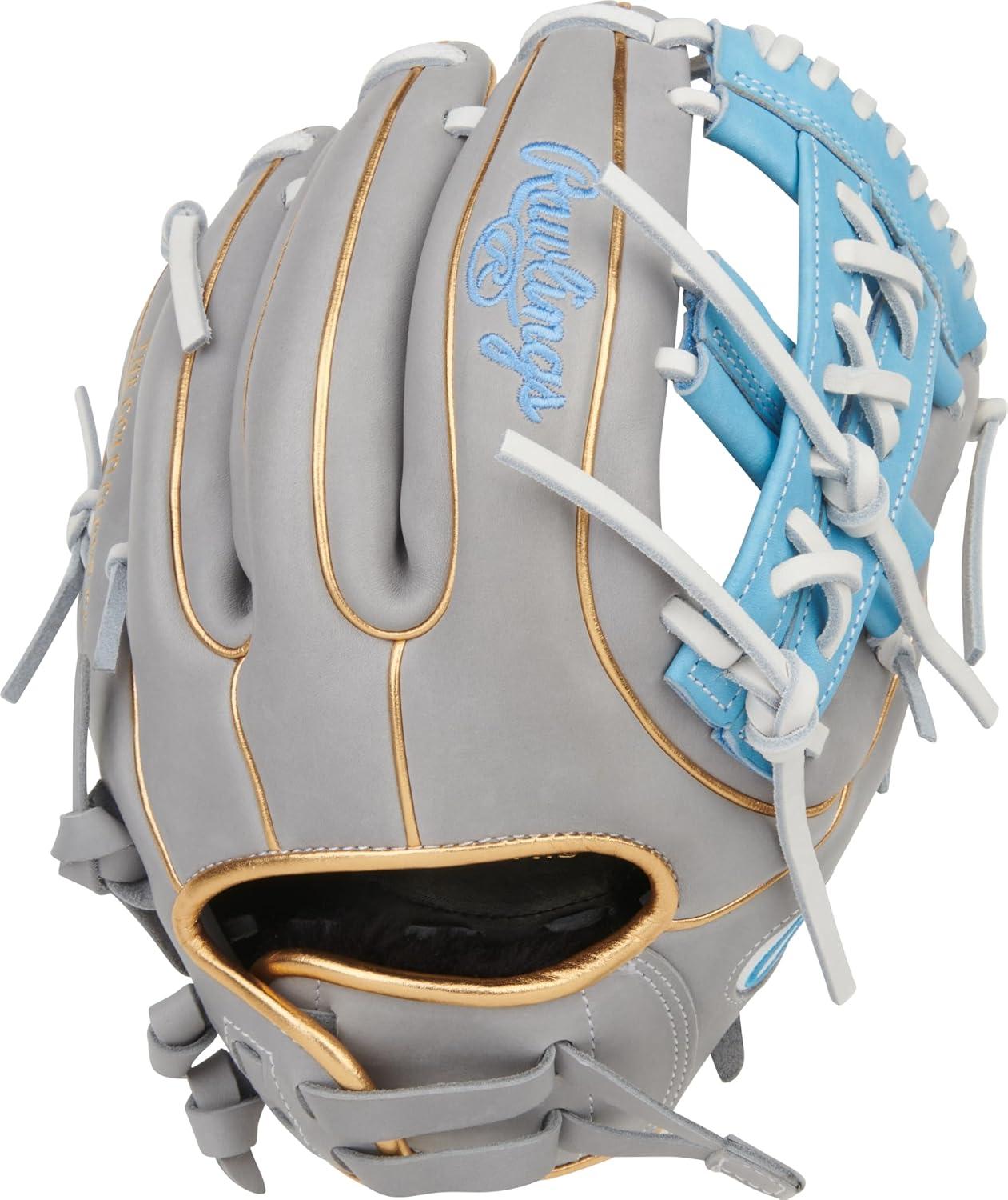 imageRawlings Liberty Advanced Fastpitch Softball Glove Sizes 1175 1325 Multiple StylesGrey Columbia Blue Split Single Post Web