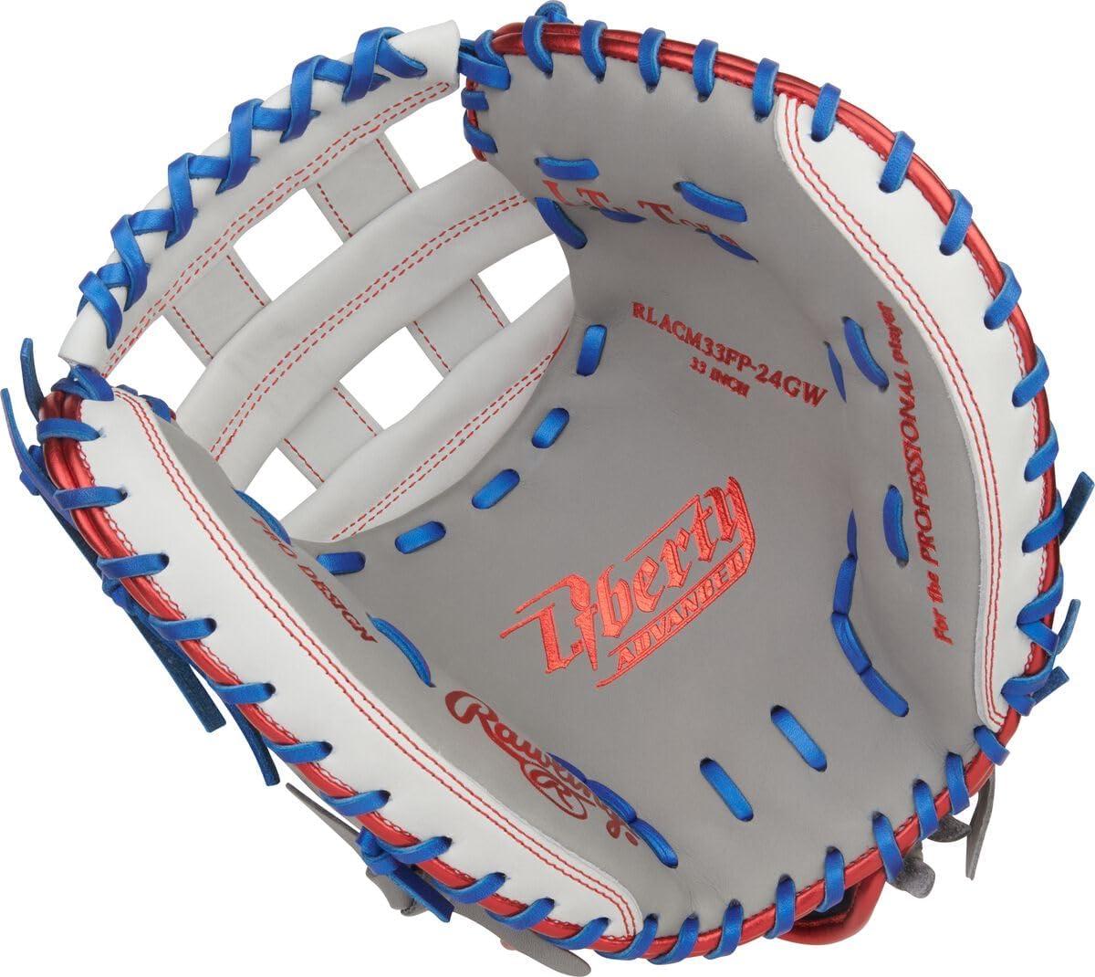 imageRawlings Liberty Advanced Fastpitch Softball Glove Sizes 1175 1325 Multiple StylesGrey White Royal Modified H Web