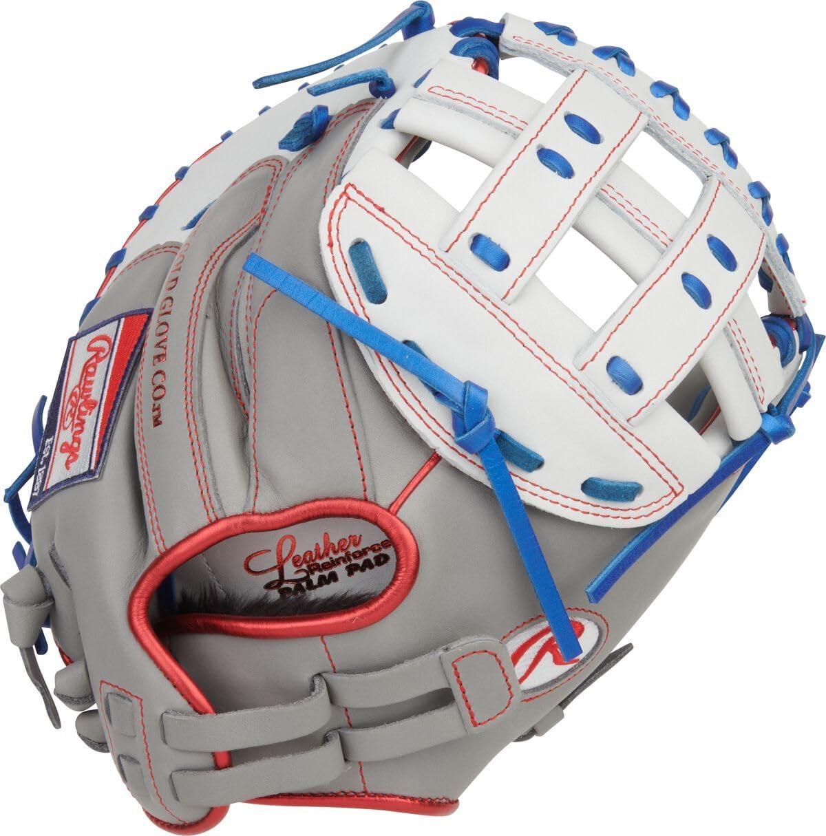 imageRawlings Liberty Advanced Fastpitch Softball Glove Sizes 1175 1325 Multiple StylesGrey White Royal Modified H Web