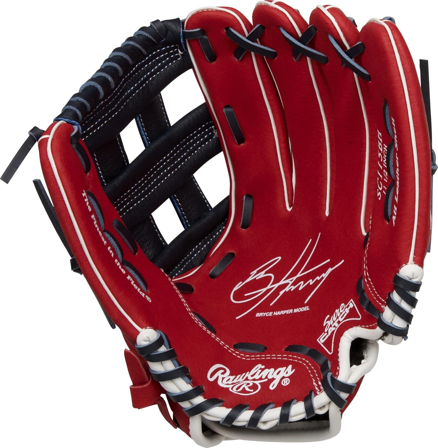 imageRawlings Sure Catch Baseball amp Softball Glove TBall Youth amp Adult Rec Models Multiple Sizes amp StylesBryce Harper Model