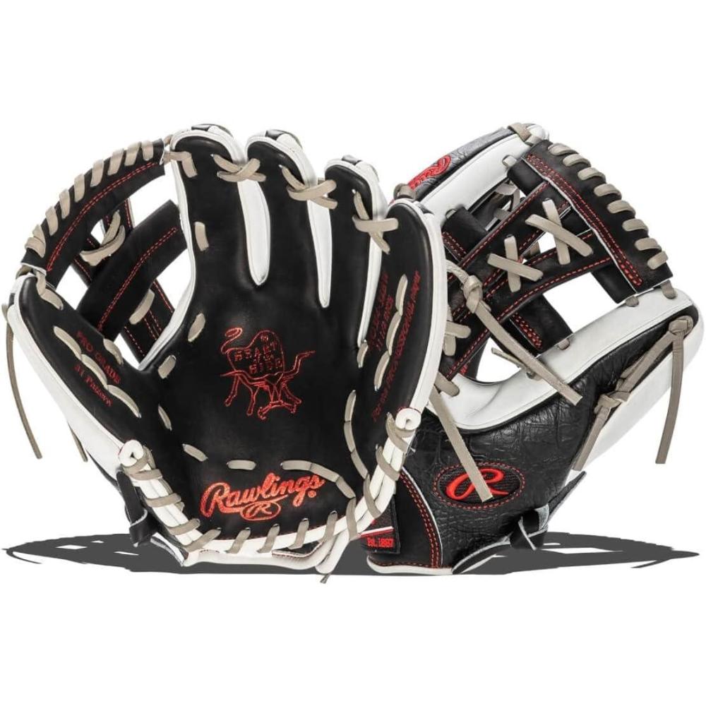 imageRawlings  Heart of The Hide Baseball Glove  Traditional Breakin  Sizes 1125  1275  Multiple StylesBlack  White  Single Post Web