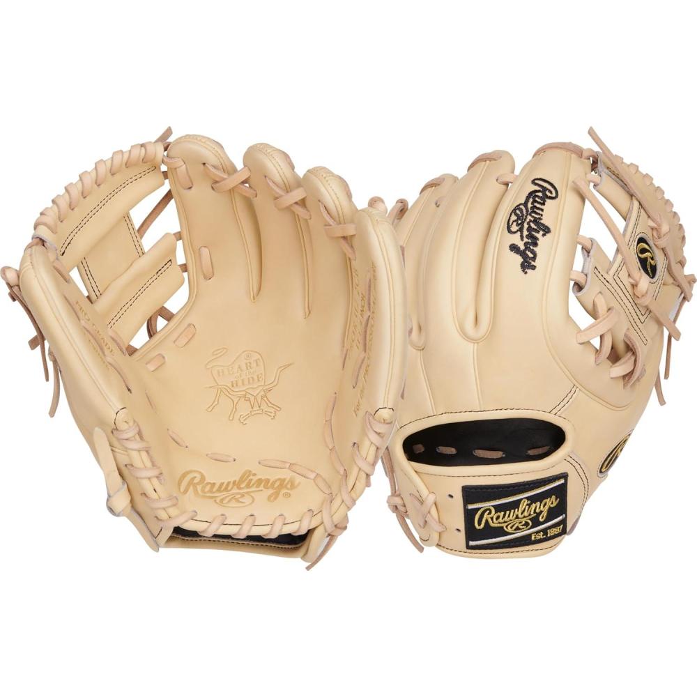 imageRawlings Heart of The Hide Baseball Glove Traditional Breakin Sizes 1125 1275 Multiple StylesCamel Black Pro I Web
