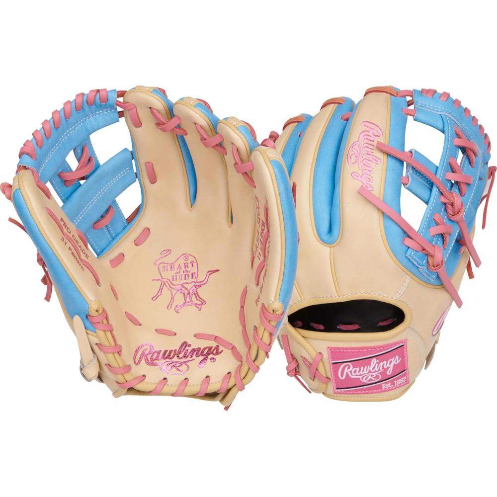 imageRawlings  Heart of The Hide Baseball Glove  Traditional Breakin  Sizes 1125  1275  Multiple StylesCamel  Pro I Web