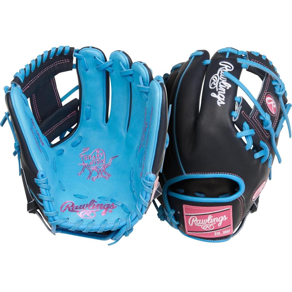 imageRawlings  Heart of The Hide Baseball Glove  Traditional Breakin  Sizes 1125  1275  Multiple StylesColumbia Blue  Navy  Pro I Web