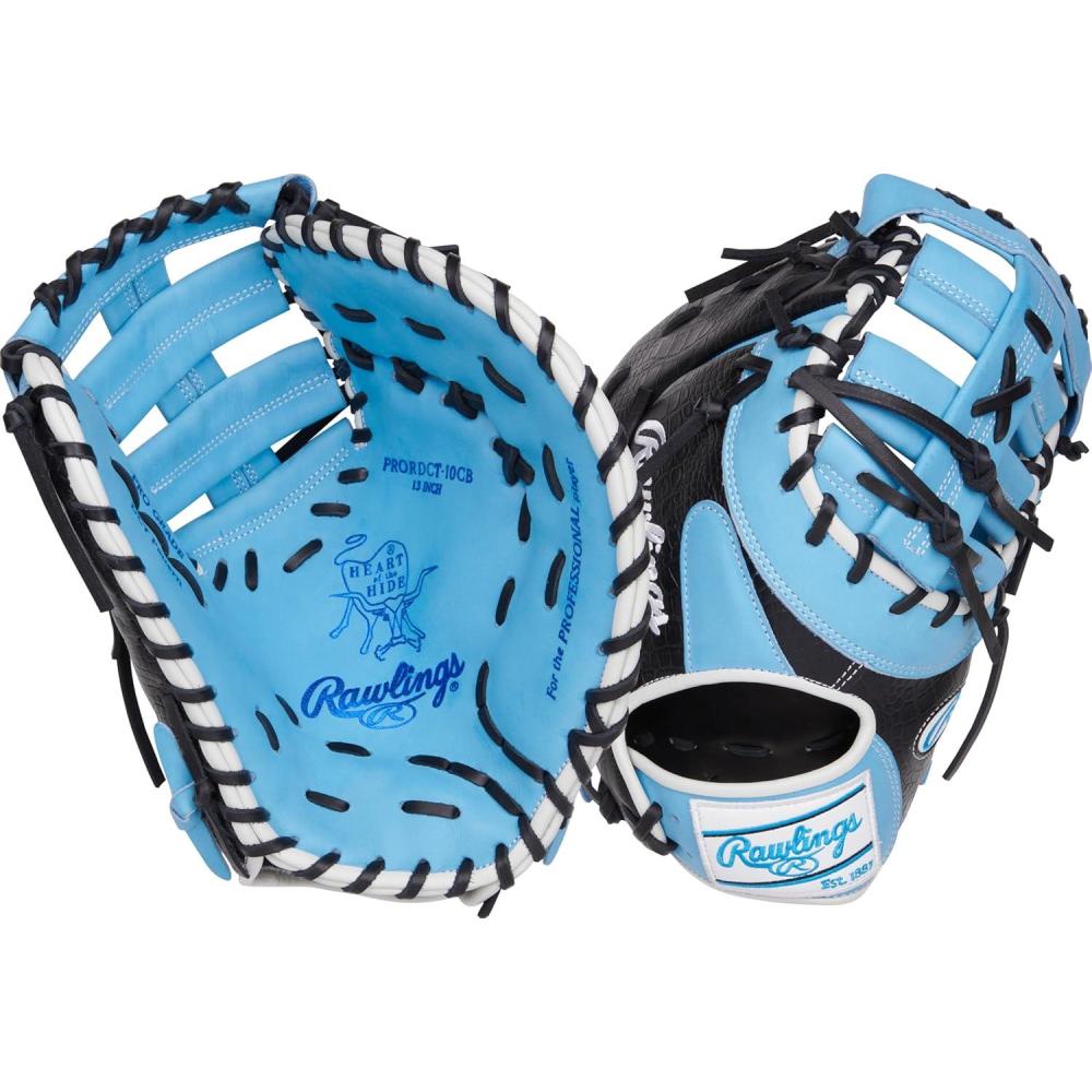 imageRawlings  Heart of The Hide Baseball Glove  Traditional Breakin  Sizes 1125  1275  Multiple StylesColumbia Blue  SinglePost DoubleBar Web