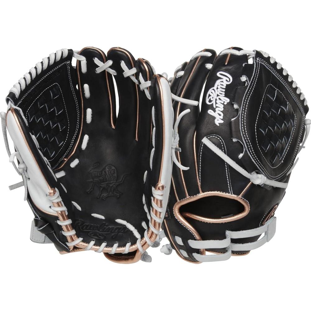 imageRawlings  Heart of The Hide Fastpitch Softball Glove  Sizes 1175  1275  Multiple StylesBlack  Rose Gold  Basket Web