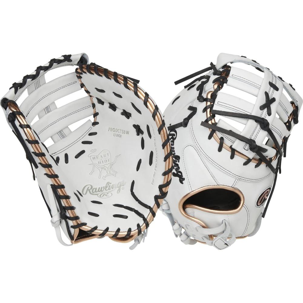 imageRawlings Heart of The Hide Fastpitch Softball Glove Sizes 1175 1275 Multiple StylesWhite Rose Gold Modified Single Post Web