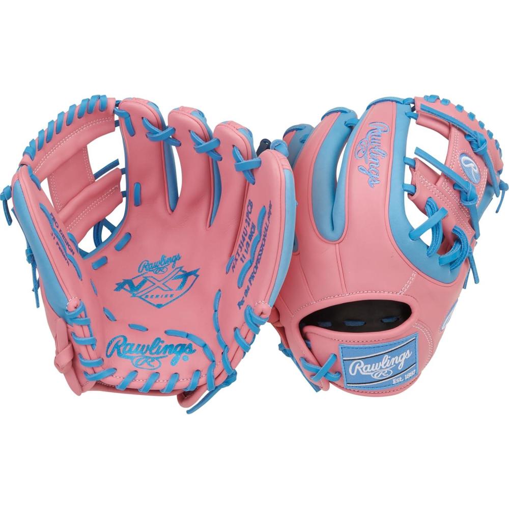 imageRawlings  NXT Youth Baseball Glove Series  Countour Youth Fit  Sizes 115  1225  Multiple StylesPink  Columbia Blue  Pro I Web