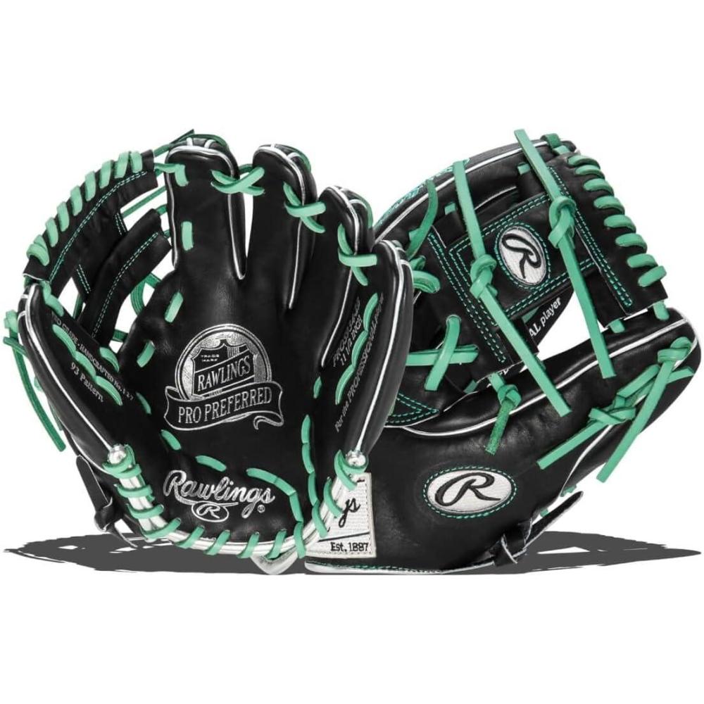 imageRawlings  PRO Preferred Baseball Glove  Sizes 115  1275  Multiple StylesBlack  Mint  Silver  Pro I Web
