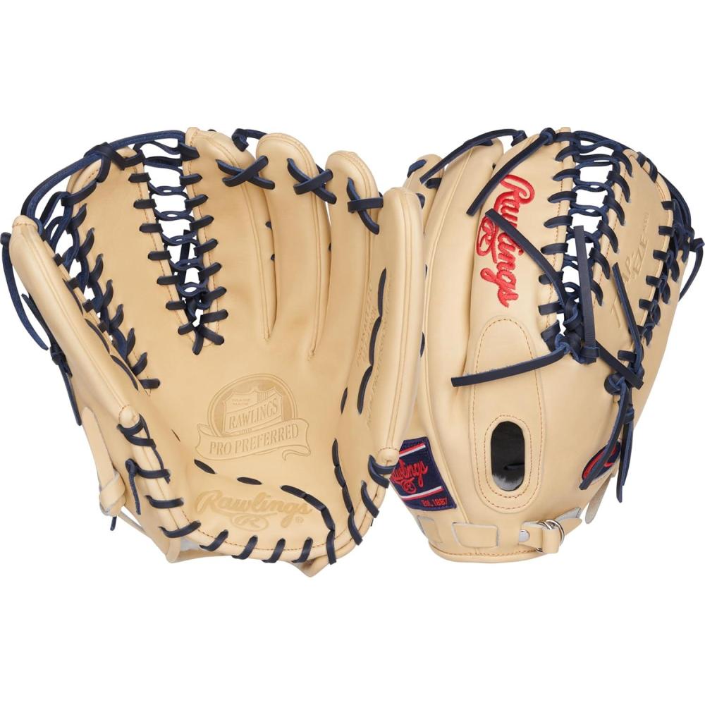 imageRawlings  PRO Preferred Baseball Glove  Sizes 115  1275  Multiple StylesTrout  Camel  Trapeze Web