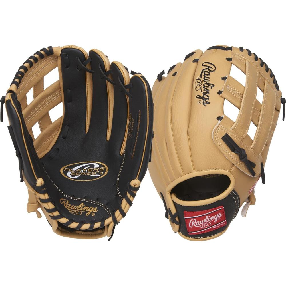 imageRawlings  Players Series TBall amp Youth Baseball Glove  Sizes 9  115  Multiple StylesBlack  Camel