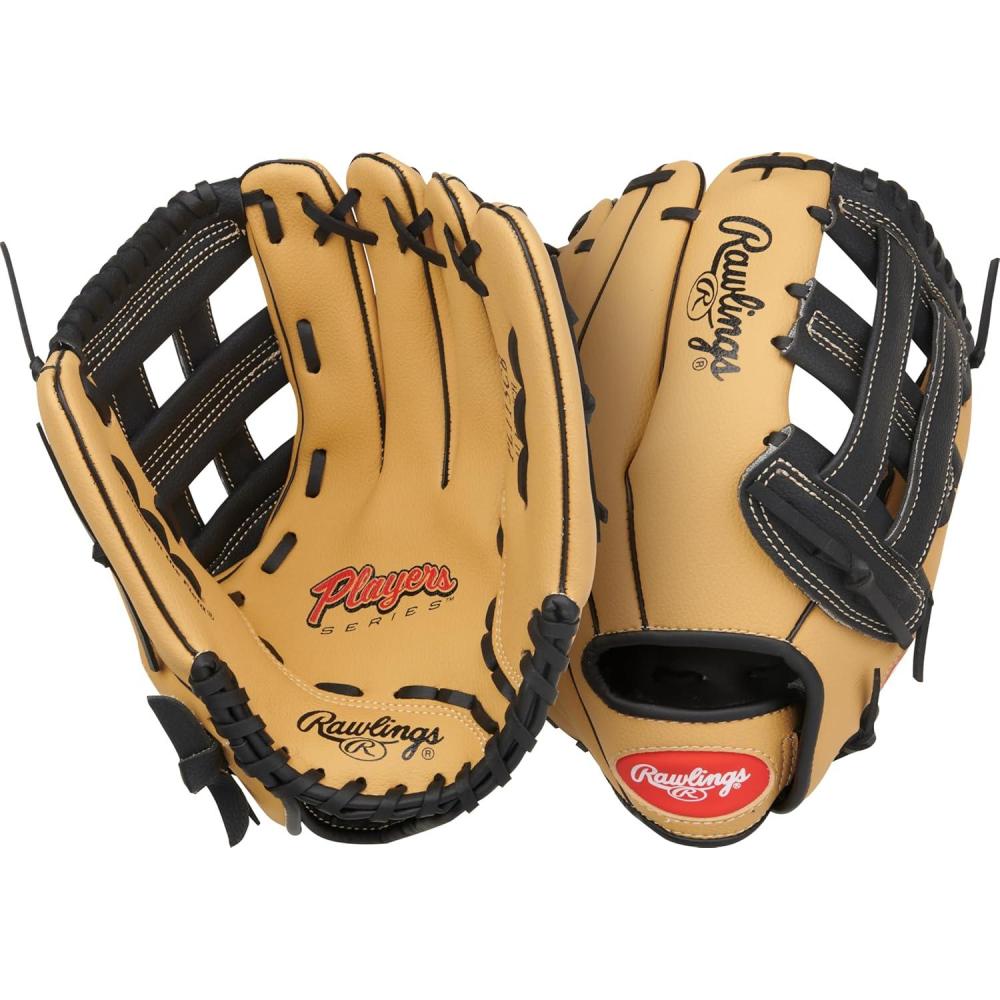 imageRawlings  Players Series TBall amp Youth Baseball Glove  Sizes 9  115  Multiple StylesCamel  Black