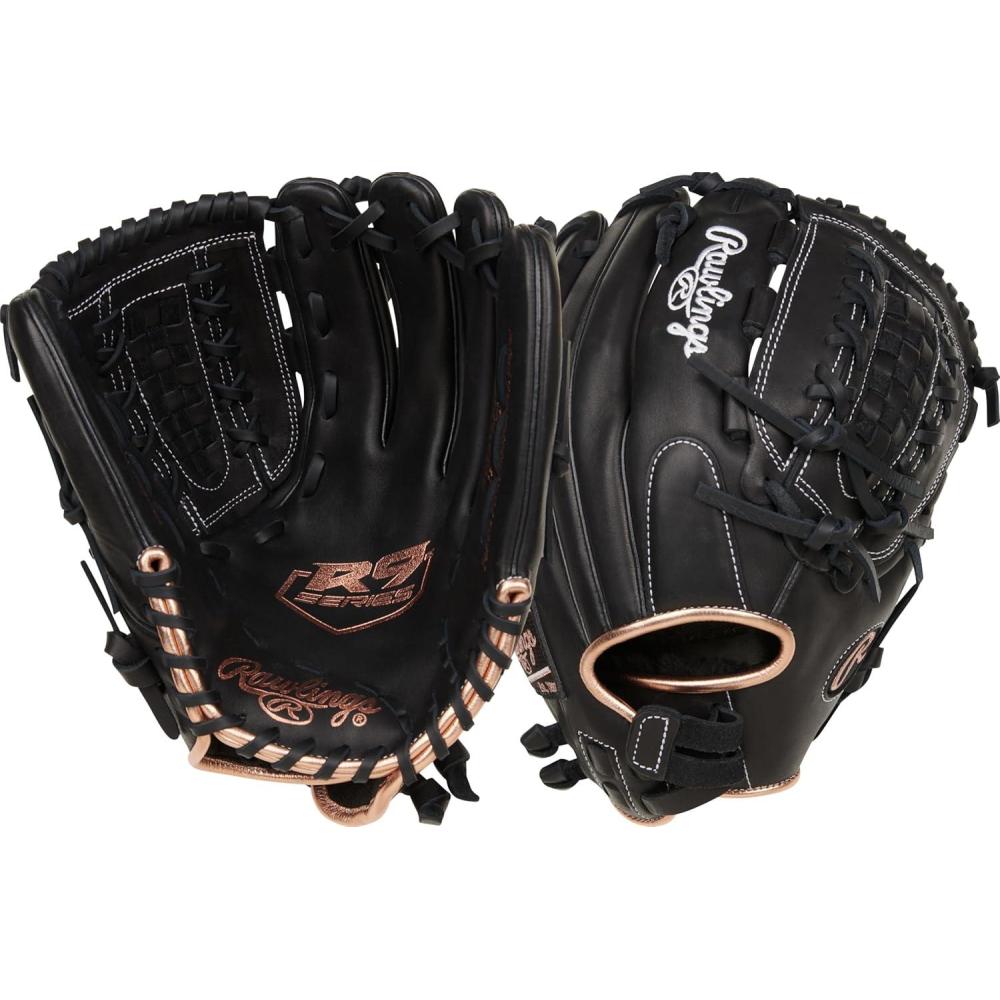 imageRawlings  R9 Fastpitch Softball Glove  Sizes 115  13  Multiple StylesDoubleLace Basket Web  Black