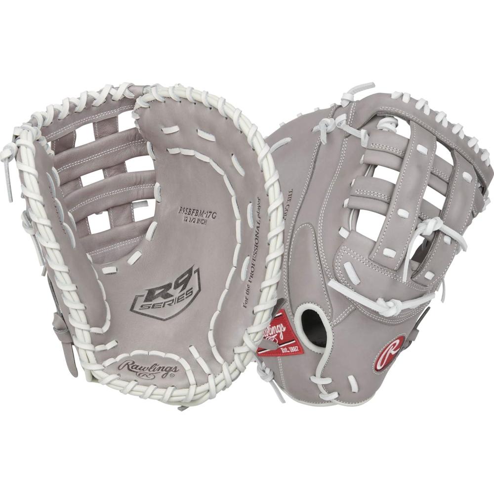 imageRawlings  R9 Fastpitch Softball Glove  Sizes 115  13  Multiple StylesModified Pro HWeb  Grey