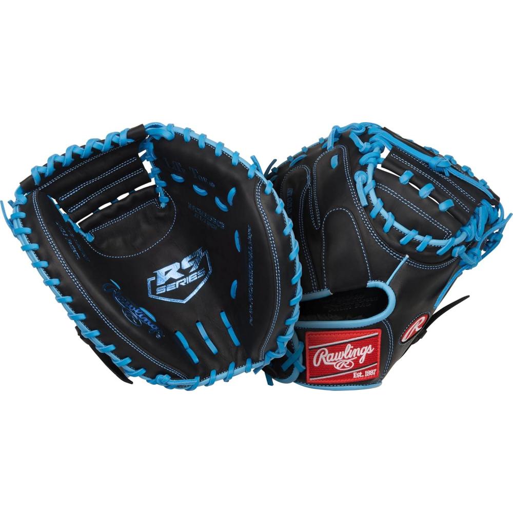 imageRawlings  R9 Series Baseball Glove  Sizes 115  1275  Multiple StylesBlack  Columbia Blue  1Piece Solid Web