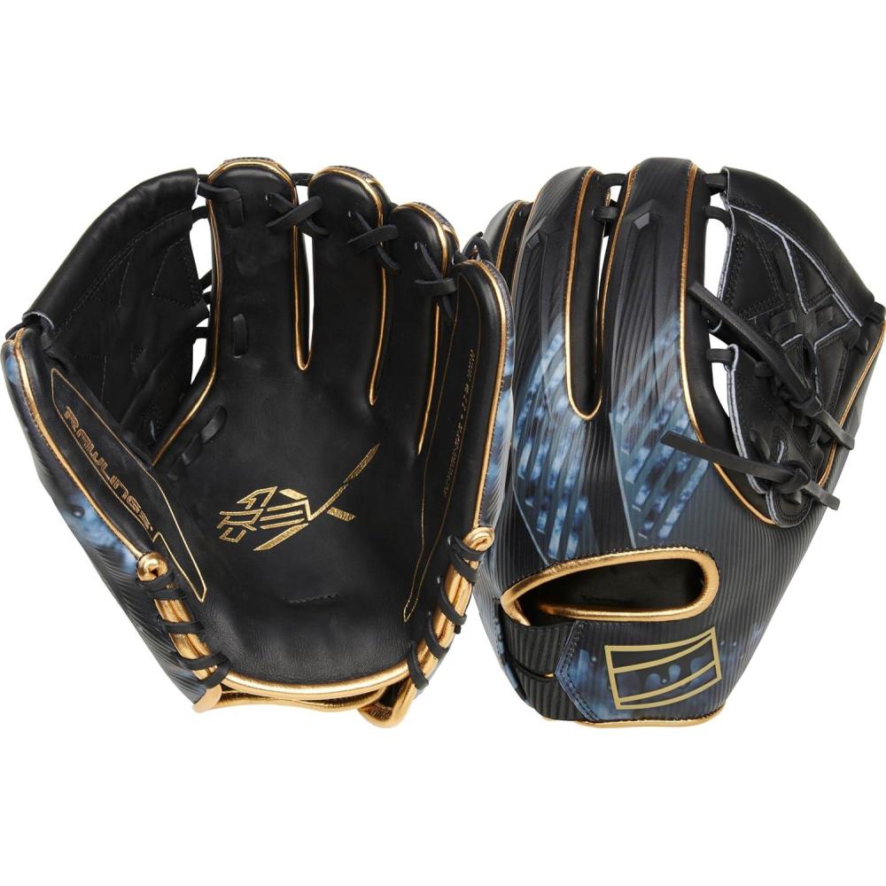 imageRawlings  REV1X Baseball Glove  Sizes 115  1275  Multiple StylesBlack  Gold  2Piece Solid Web