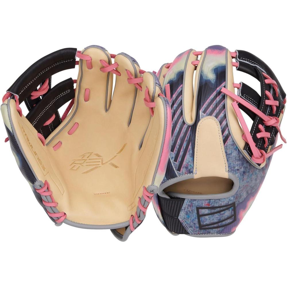 imageRawlings  REV1X Baseball Glove  Sizes 115  1275  Multiple StylesCamel  Pink  Split Single Post Web