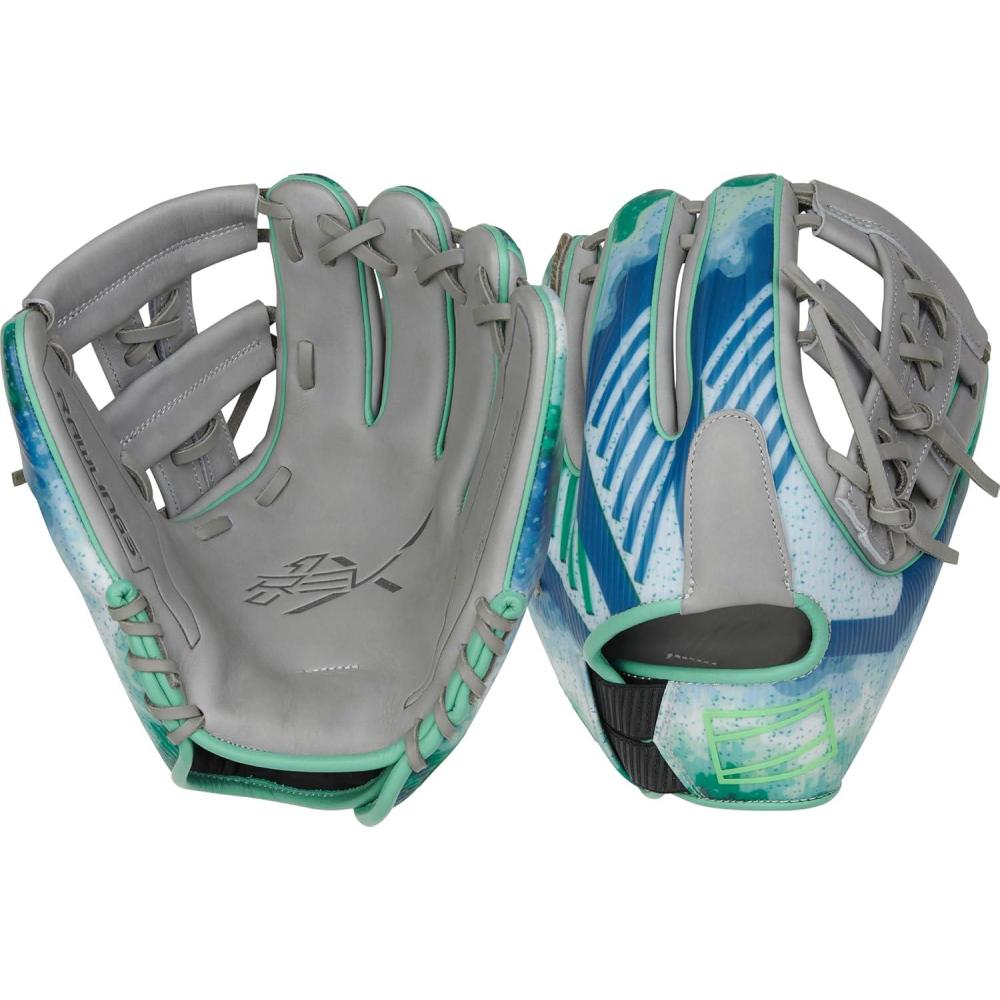 imageRawlings  REV1X Baseball Glove  Sizes 115  1275  Multiple StylesLindor  Grey  Blue  Green  Split Single Post Web