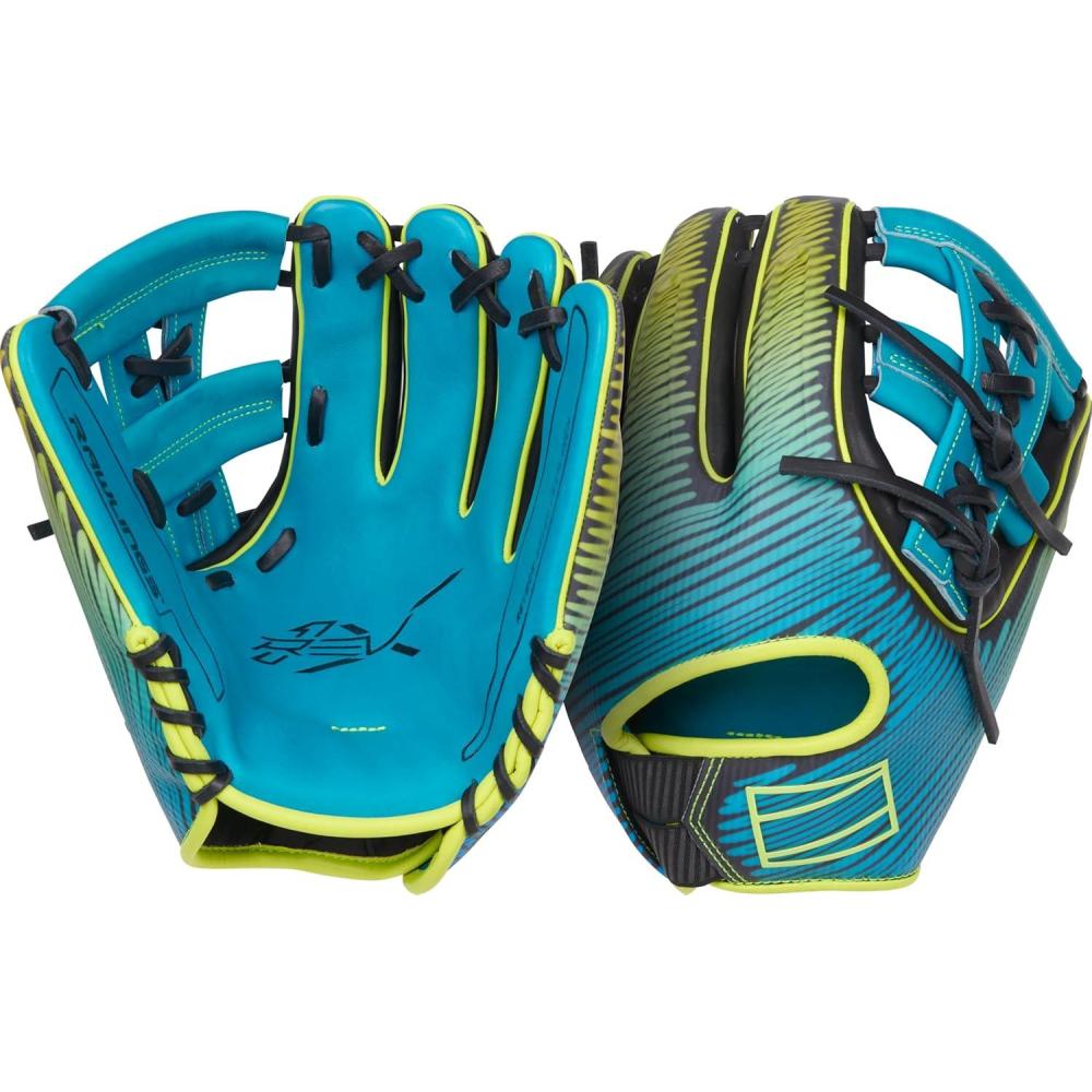 imageRawlings  REV1X Baseball Glove  Sizes 115  1275  Multiple StylesTeal  Yellow  Black  Split Single Post Web