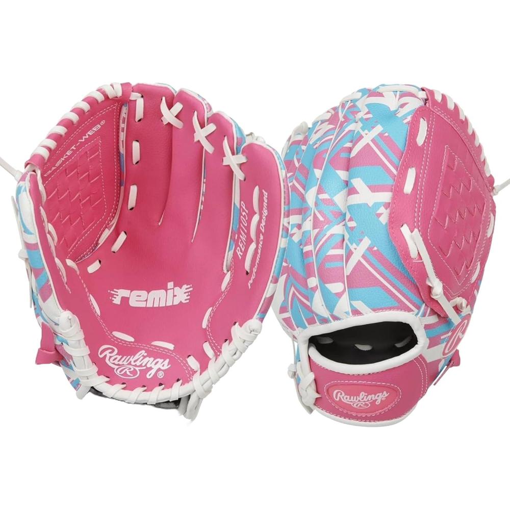 imageRawlings  Remix TBall amp Youth BaseballSoftball Glove  Sizes 9  105Pink
