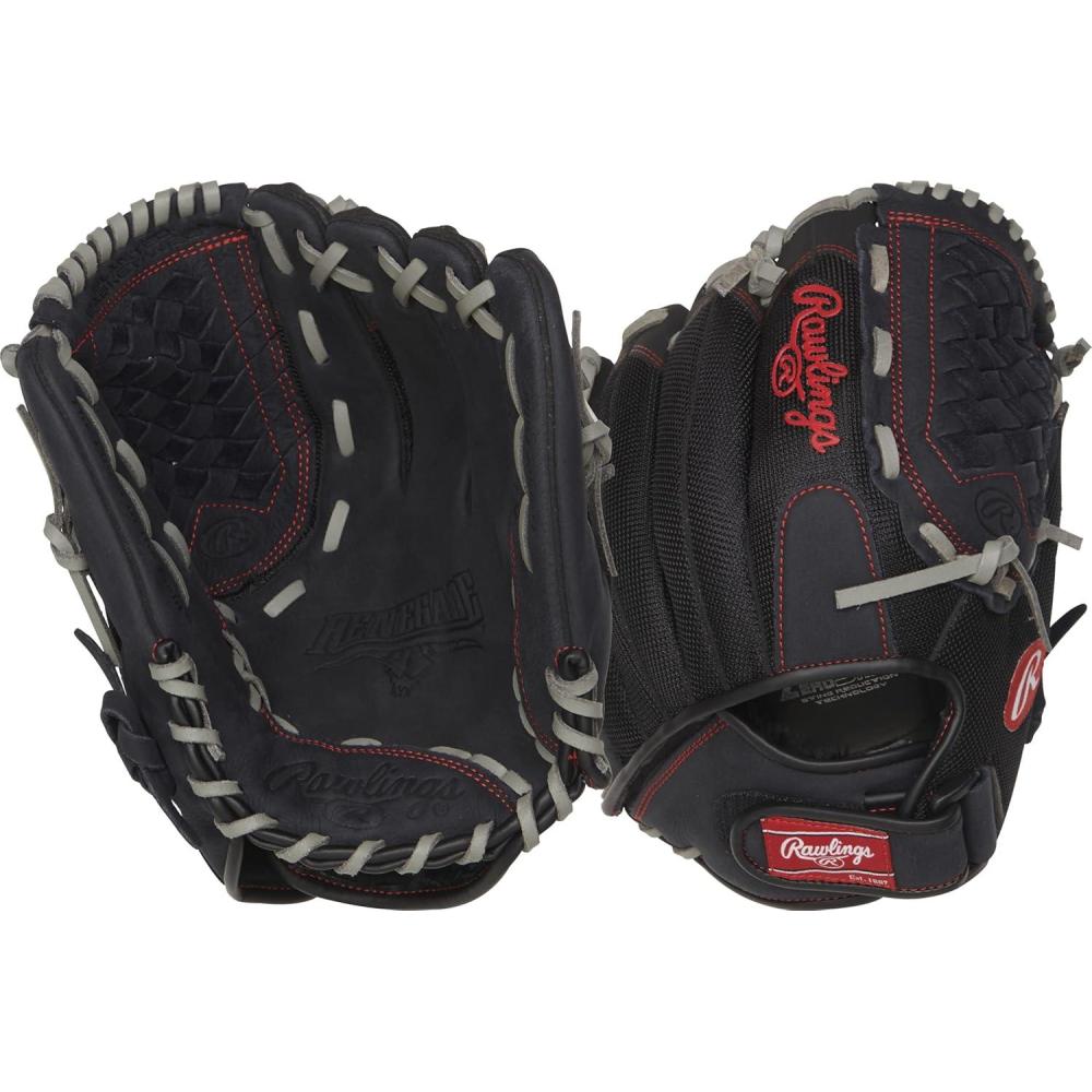 imageRawlings  Renegade Adult Ball Glove  BaseballSlowpitch Softball  Multiple StylesBasket Web  Black  Grey