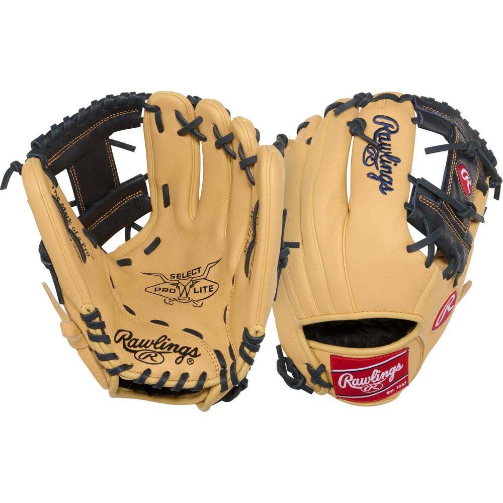 imageRawlings  Select PRO LITE Youth Baseball Glove  Pro Player Models  Sizes 105  1225  Multiple StylesAnthony Volpe  Pro I Web  Camel  Navy