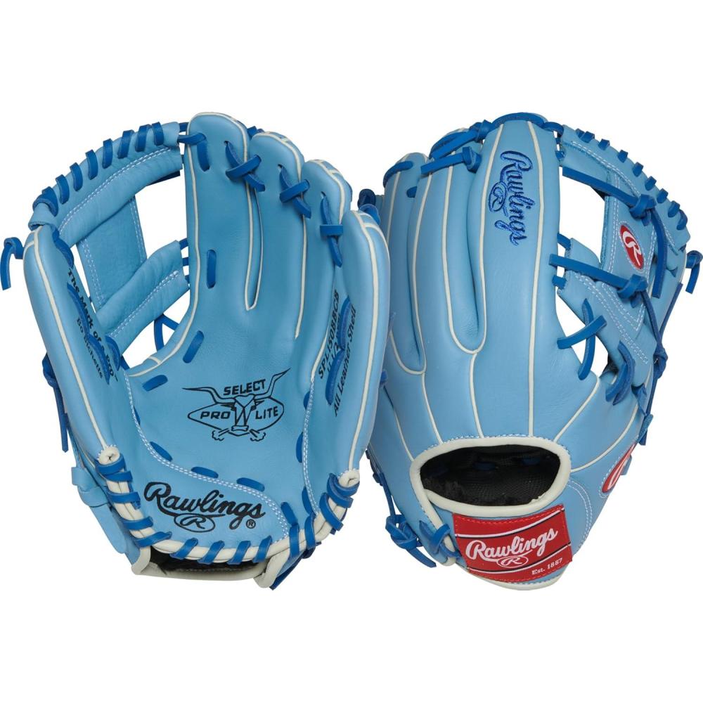 imageRawlings  Select PRO LITE Youth Baseball Glove  Pro Player Models  Sizes 105  1225  Multiple StylesBo Bichette  Pro I Web  Columbia Blue  Royal