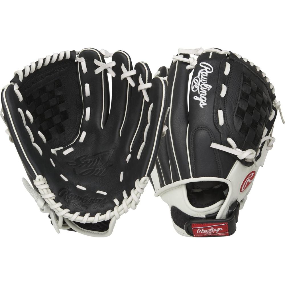 imageRawlings  Shut Out Youth Softball Glove  Sizes 115  125  Multiple StylesBlack  White  Basket Web