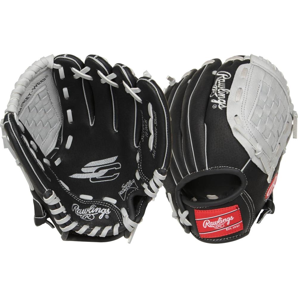 imageRawlings Sure Catch Baseball amp Softball Glove TBall Youth amp Adult Rec Models Multiple Sizes amp StylesBlack Grey