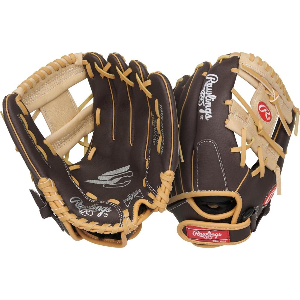 imageRawlings  Sure Catch Baseball amp Softball Glove  TBall Youth amp Adult Rec Models  Multiple Sizes amp StylesMocha  Camel