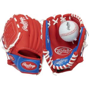 Rawlings | Players Series T-Ball & Youth Baseball Glove | Sizes 9″ – 11.5″ | Multiple Styles(Red / Blue with Ball)