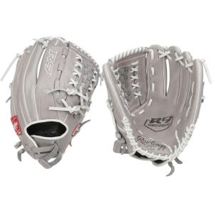Rawlings | R9 Fastpitch Softball Glove | Sizes 11.5″ – 13″ | Multiple Styles(Double-Lace Basket Web | Grey)