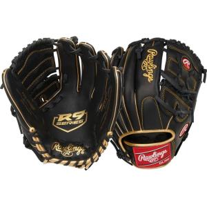 Rawlings | R9 Series Baseball Glove | Sizes 11.5″ – 12.75″ | Multiple Styles(2-Piece Solid Web | Black / Gold)