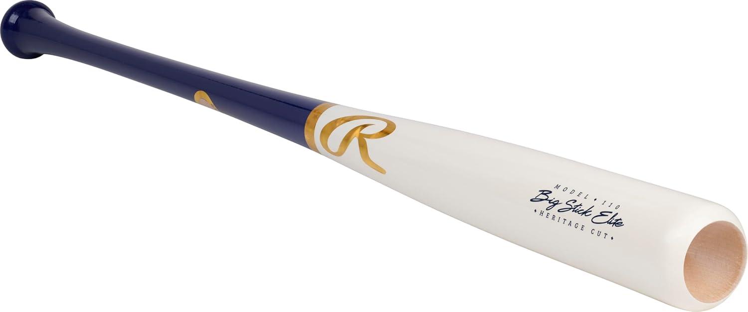 imageRawlings Big Stick Elite Wood Baseball Bat MapleBirchComposite OptionsNatural Navy 110 Birch