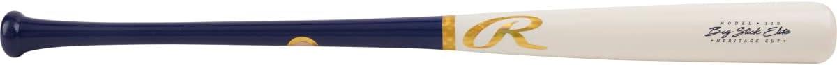 imageRawlings Big Stick Elite Wood Baseball Bat MapleBirchComposite OptionsNatural Navy 110 Birch