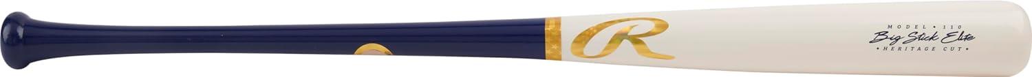 imageRawlings Big Stick Elite Wood Baseball Bat MapleBirchComposite OptionsNatural Navy 110 Birch