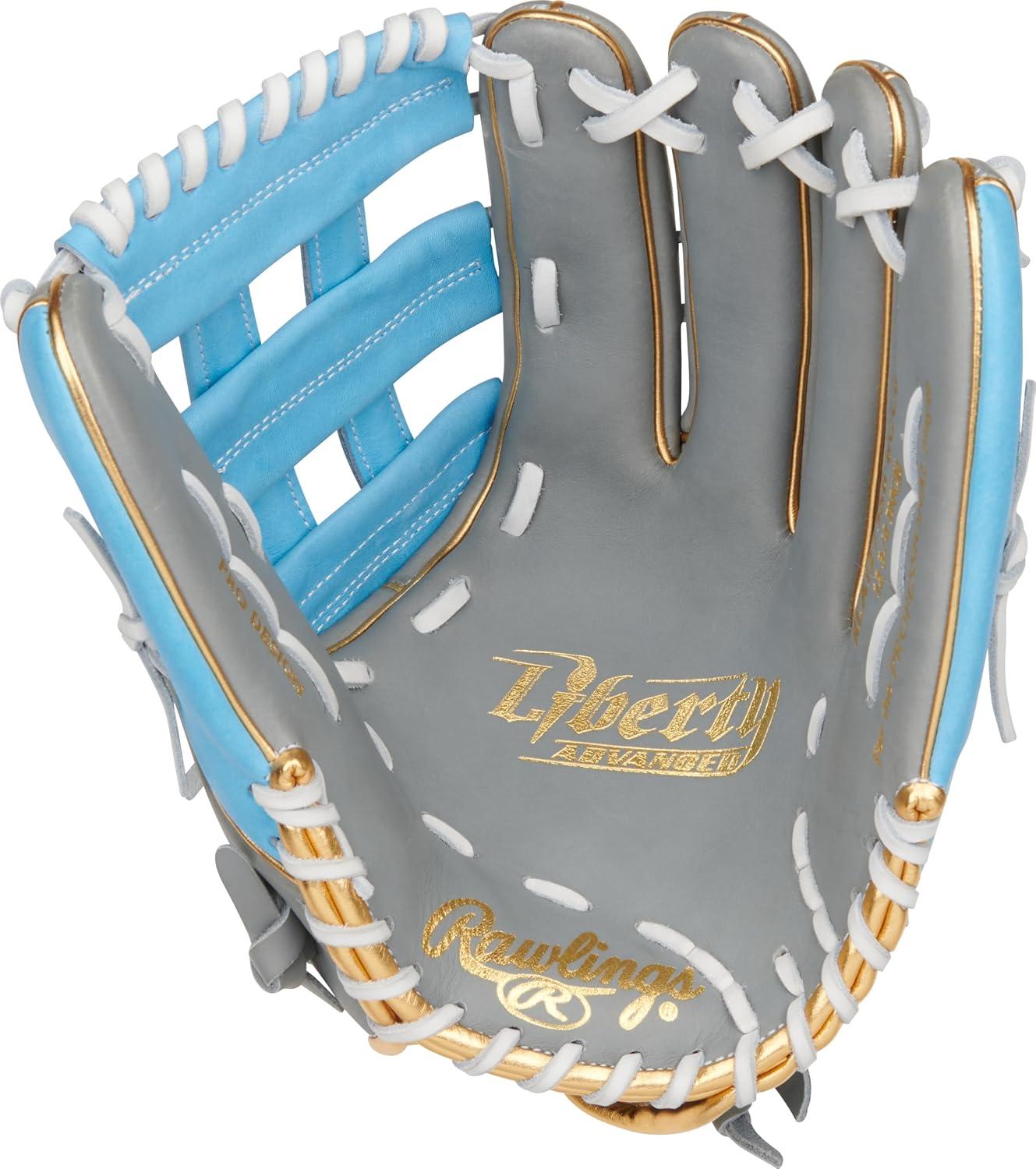 imageRawlings  Liberty Advanced Color Series Fastpitch Softball Glove  Sizes 1175  13  Multiple StylesGrey  Columbia Blue  Gold  Pro H Web