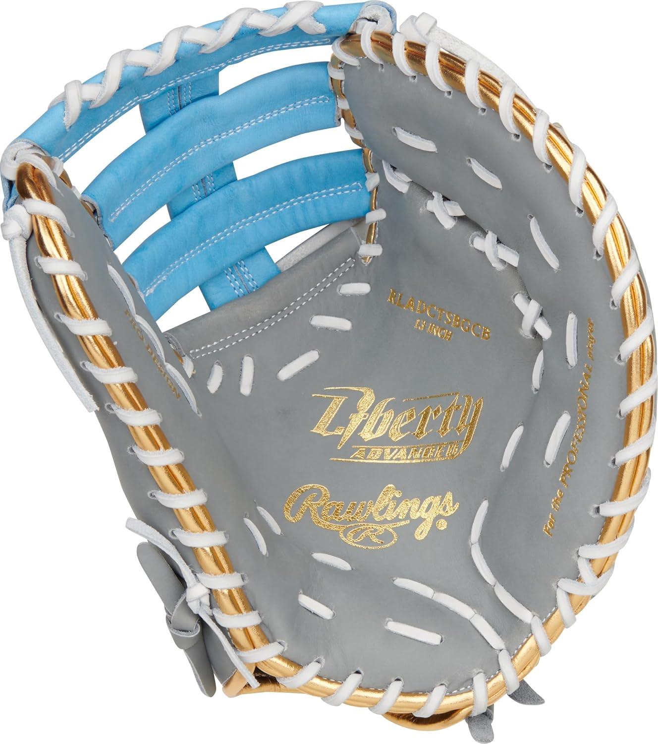 imageRawlings  Liberty Advanced Color Series Fastpitch Softball Glove  Sizes 1175  13  Multiple StylesGrey  Columbia Blue  Gold  Single Post  DoubleBar Web