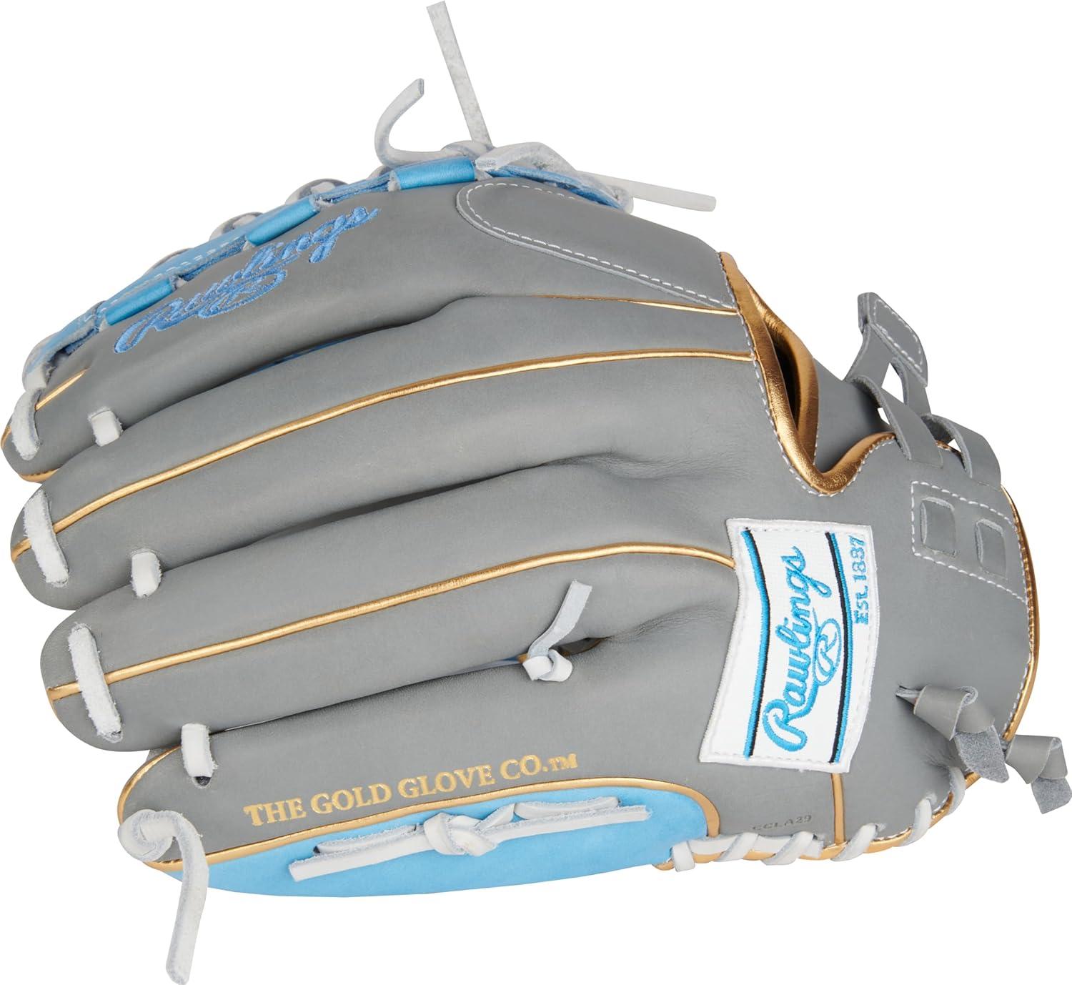 imageRawlings  Liberty Advanced Color Series Fastpitch Softball Glove  Sizes 1175  13  Multiple StylesGrey  Columbia Blue  Gold  XLaced Basket Web