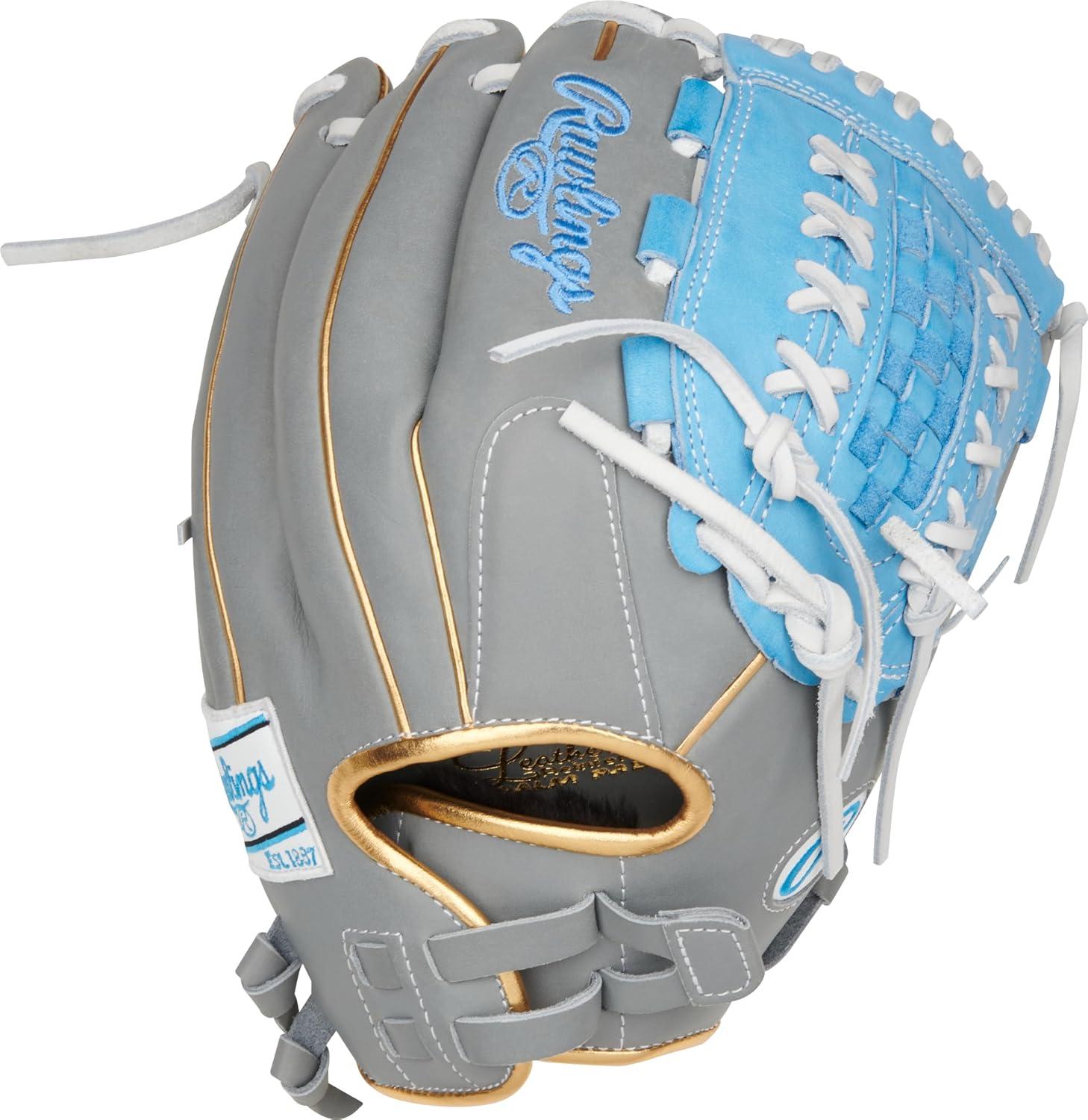 imageRawlings  Liberty Advanced Color Series Fastpitch Softball Glove  Sizes 1175  13  Multiple StylesGrey  Columbia Blue  Gold  XLaced Basket Web