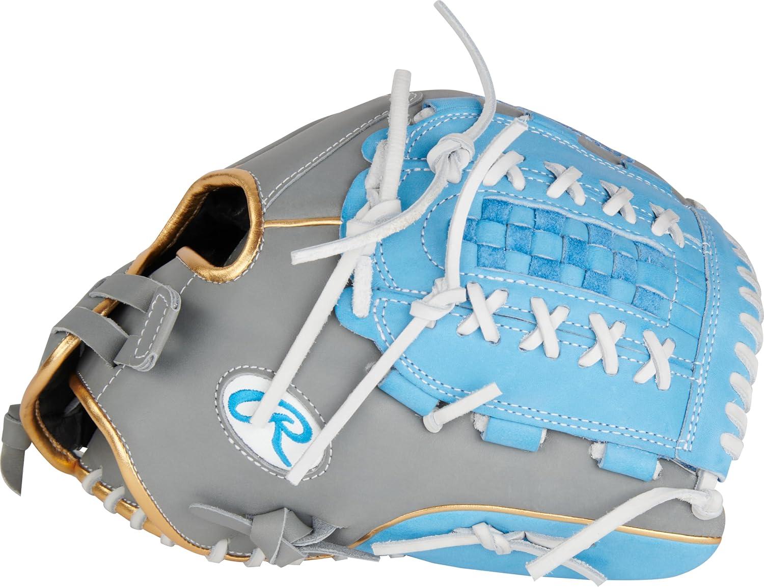 imageRawlings  Liberty Advanced Color Series Fastpitch Softball Glove  Sizes 1175  13  Multiple StylesGrey  Columbia Blue  Gold  XLaced Basket Web