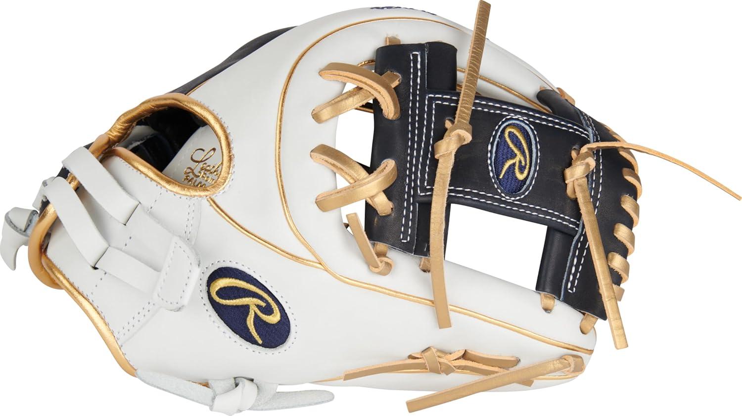 imageRawlings Liberty Advanced Color Series Fastpitch Softball Glove Sizes 1175 13 Multiple StylesWhite Navy Gold Pro I Web
