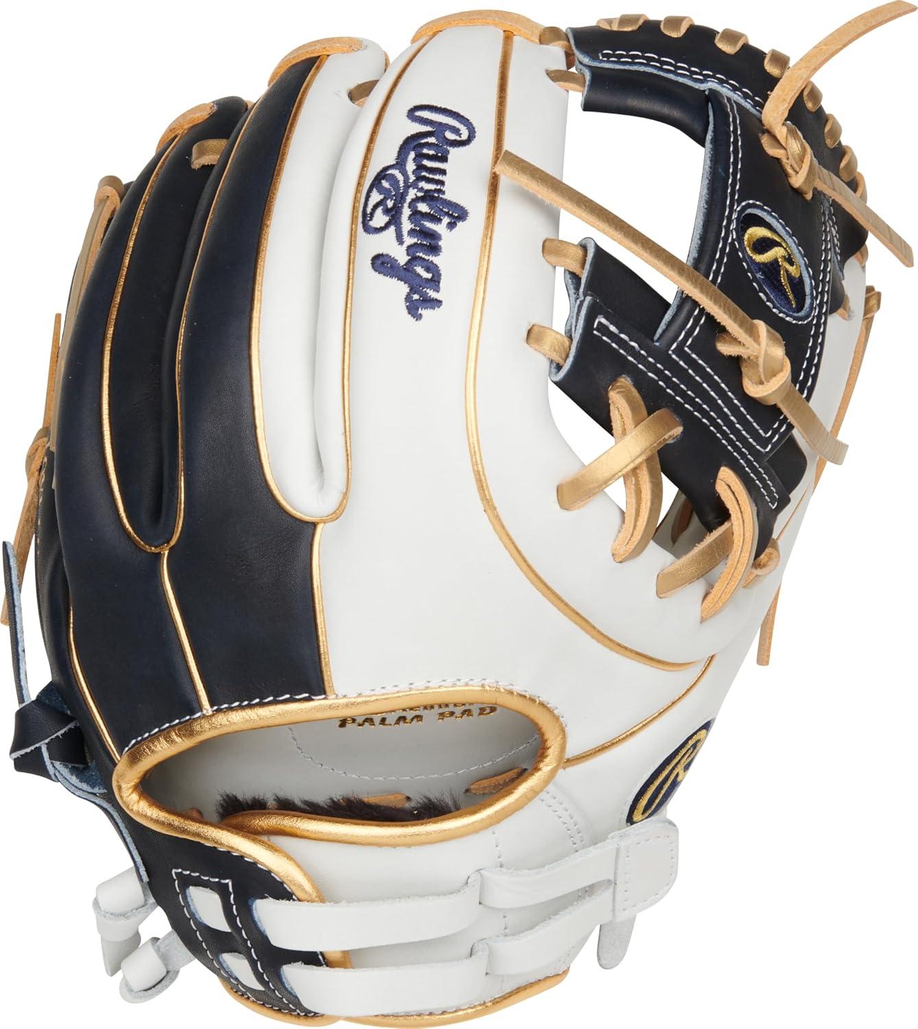 imageRawlings Liberty Advanced Color Series Fastpitch Softball Glove Sizes 1175 13 Multiple StylesWhite Navy Gold Pro I Web