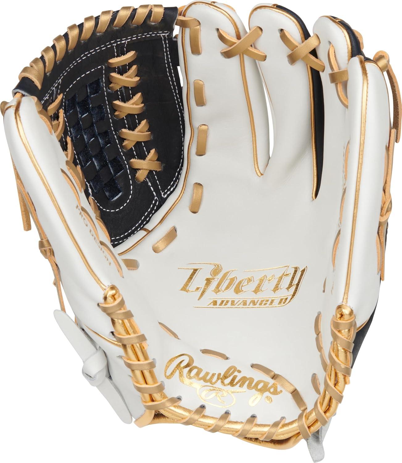 imageRawlings  Liberty Advanced Color Series Fastpitch Softball Glove  Sizes 1175  13  Multiple StylesWhite  Navy  Gold  XLaced Basket Web