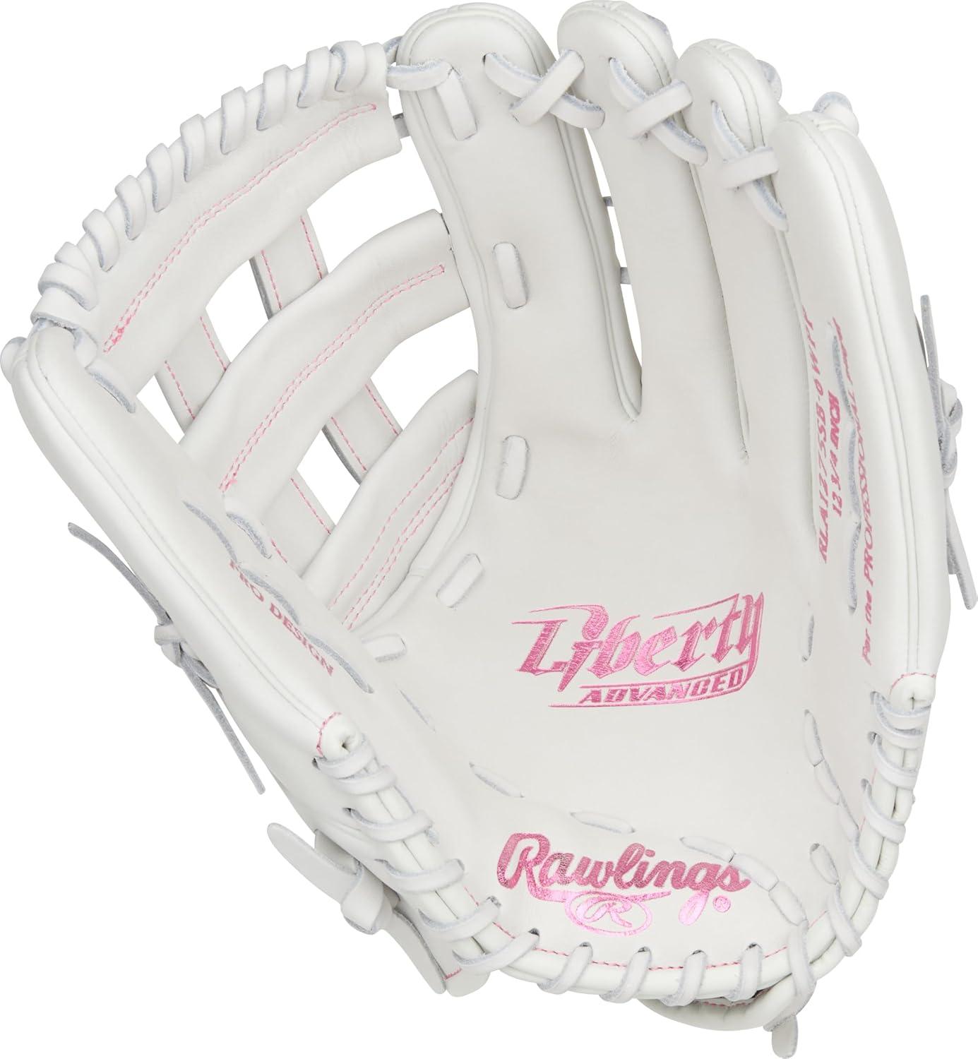 imageRawlings Liberty Advanced Color Series Fastpitch Softball Glove Sizes 1175 13 Multiple StylesWhite Pink Pro H Web