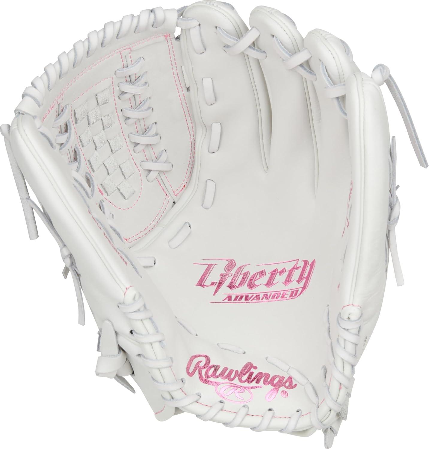 imageRawlings  Liberty Advanced Color Series Fastpitch Softball Glove  Sizes 1175  13  Multiple StylesWhite  Pink  XLaced Basket Web