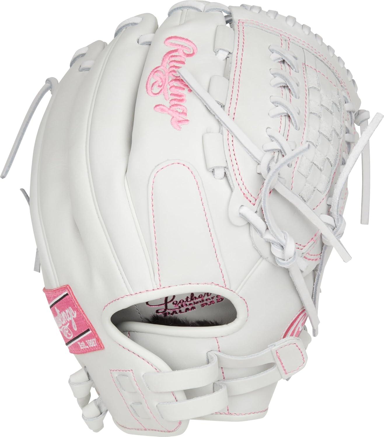 imageRawlings  Liberty Advanced Color Series Fastpitch Softball Glove  Sizes 1175  13  Multiple StylesWhite  Pink  XLaced Basket Web