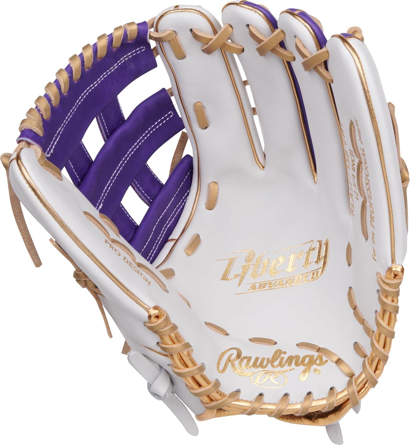 imageRawlings  Liberty Advanced Color Series Fastpitch Softball Glove  Sizes 1175  13  Multiple StylesWhite  Purple  Gold  Pro H Web